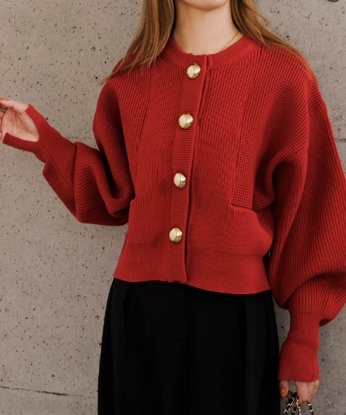 カーディガン BIGボタンニットカーディガン レディース : ZOZOTOWN