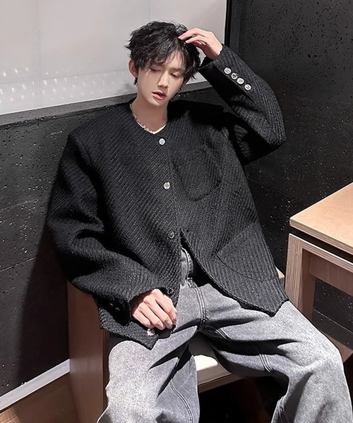 Ressaca（レサーカ） ジャケット ノーカラージャケット ツイードノー