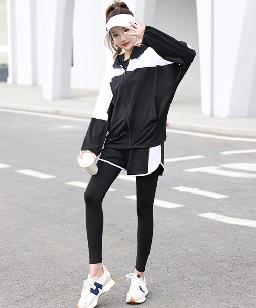 HYS SHOP レギンス スパッツ レディース バイカラーヨガフィットネス