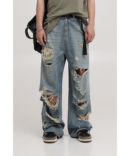 MASONPRINCE ジーンズ ハードダメージ加工デニムパンツ NZK6075 メンズ