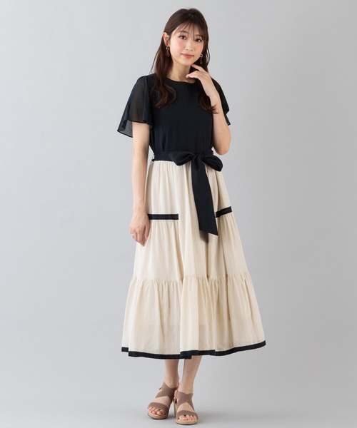 Rose Tiara（ローズティアラ） ワンピース コットンシフォンティアード