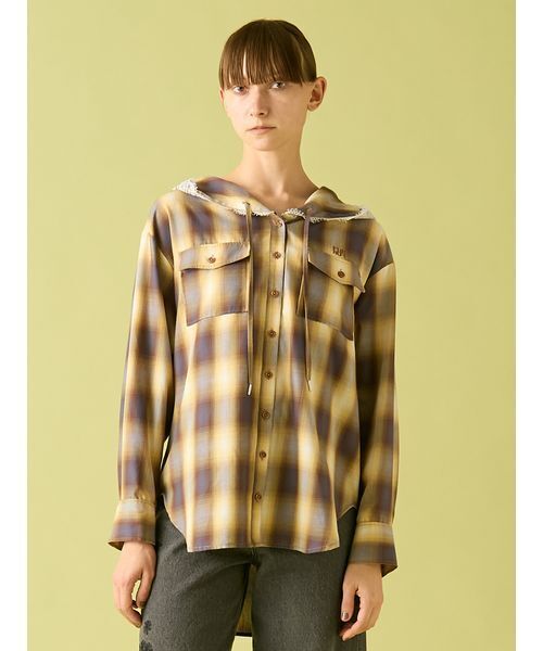 FURFUR（ファーファー） ブラウス シャツ フーディーオンブレー