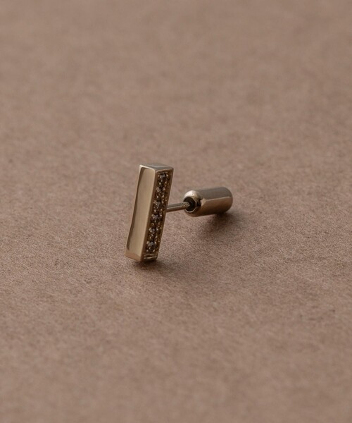 ete bijoux（エテ ビジュー） ピアス K18RBG SV925 ダイヤモンド バー