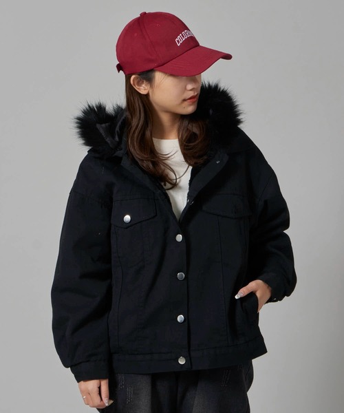 Chick デニムジャケット gジャン Faux Fur Trim 2nd Denim Jacket