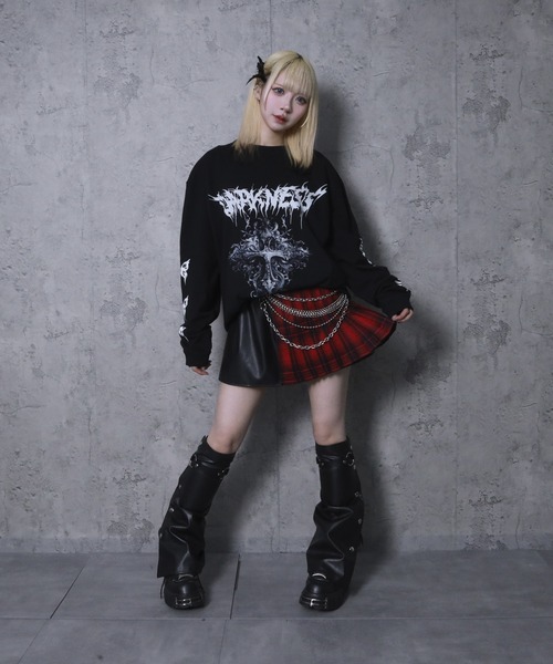 Amilige（アミリージュ） スカート PUバイカラーチェーンベルト付き