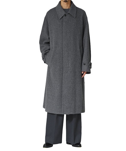 ステンカラーコート コート URU / ウル：別注 NAPPING MELTON