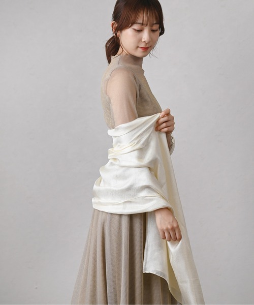 Kana ストール ドレススタイル ロング 結婚式 お呼ばれ ラメストール