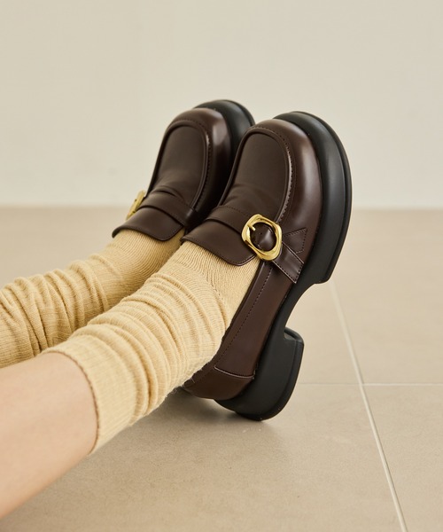 OLUN ローファー nuance buckle loafer/ニュアンスバックルローファー