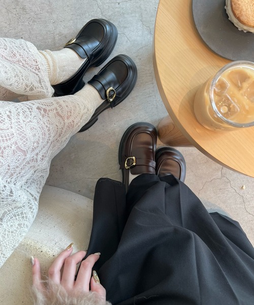 OLUN ローファー nuance buckle loafer/ニュアンスバックルローファー