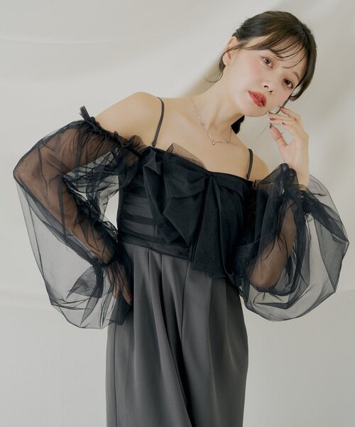 Chico（チコ） ドレス 「SALON byChico」フロントリボンドッキング