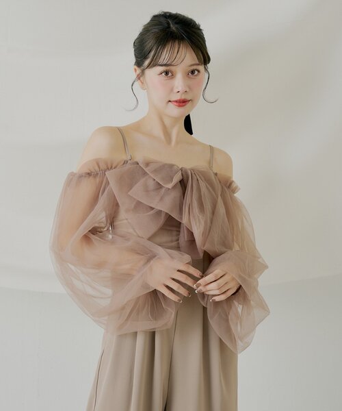 Chico（チコ） ドレス 「SALON byChico」フロントリボンドッキング