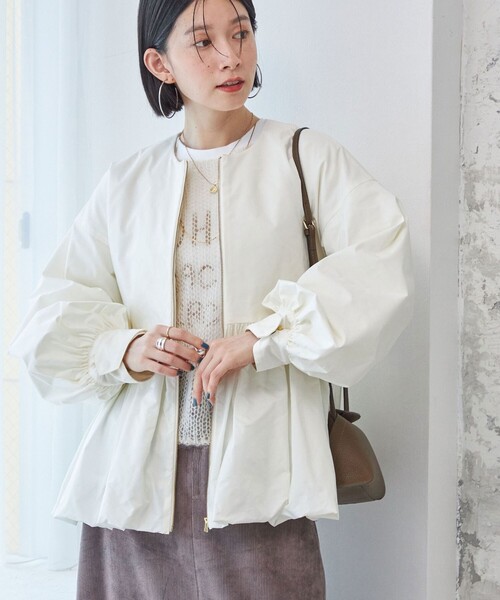 SHIPS（シップス） ブルゾン アウター ペプラム バルーン 中綿