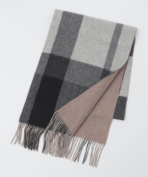 SHIPS（シップス） マフラー SHIPS: カシミヤ ダブルフェイス チェック