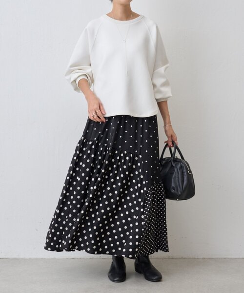 BEARDSLEY（ビアズリー） スカート ドットパッチワークロングスカート