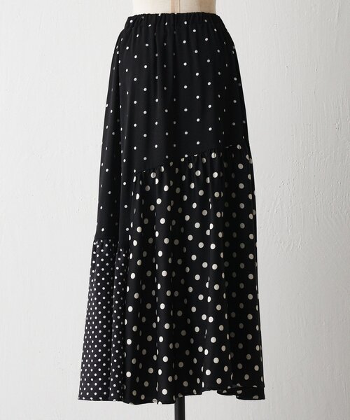 BEARDSLEY（ビアズリー） スカート ドットパッチワークロングスカート