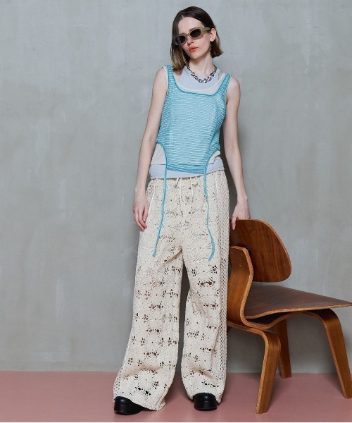 MAISON SPECIAL（メゾンスペシャル） パンツ Mixed Lace Easy Pants