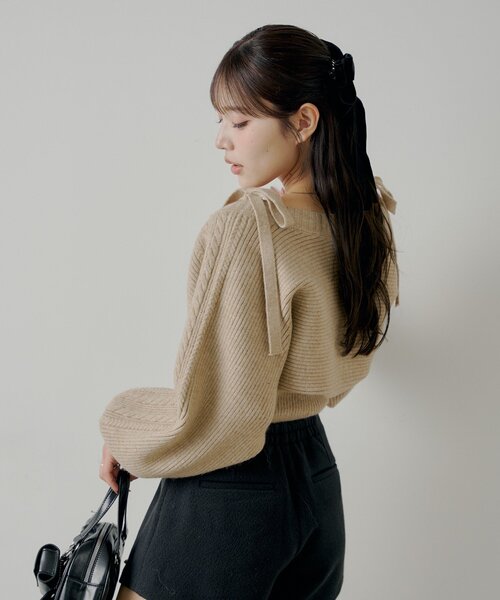 Chico（チコ） カーディガン ケーブルリボンキャミ+ボレロセット