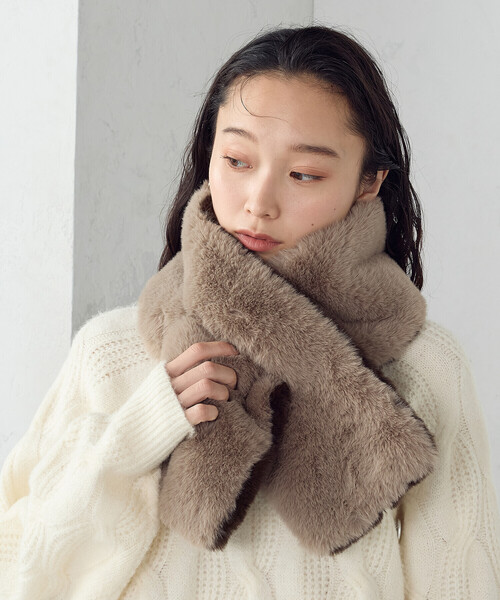 MONO COMME CA（モノコムサ） マフラー ストール 「リバーシブル