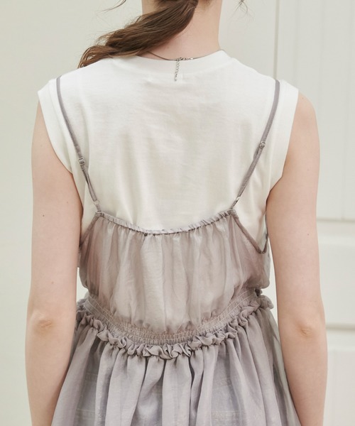 ANGIE キャミソール ラメ シアー キャミソール ビスチェ : ZOZOTOWN