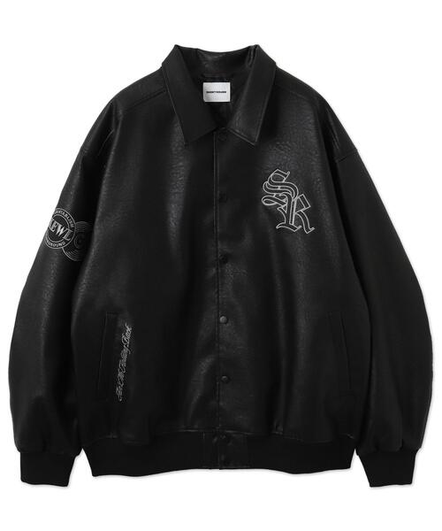 SHORT ROUND 革ジャン ライダース SHORT ROUND/エコレザーグラフィック