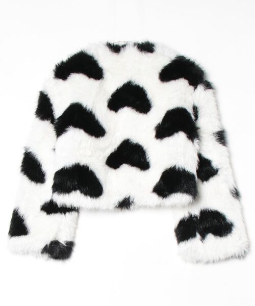 gossip!ロサンゼルス コート アウター Y2K ハート柄 エコファーコート