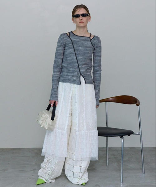 MAISON SPECIAL（メゾンスペシャル） パンツ Lace Fabric Docking