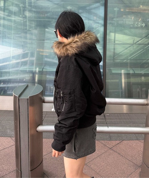 ma1 ma-1 3wayフェイクファーフードMA1 メンズ レディース : ZOZOTOWN