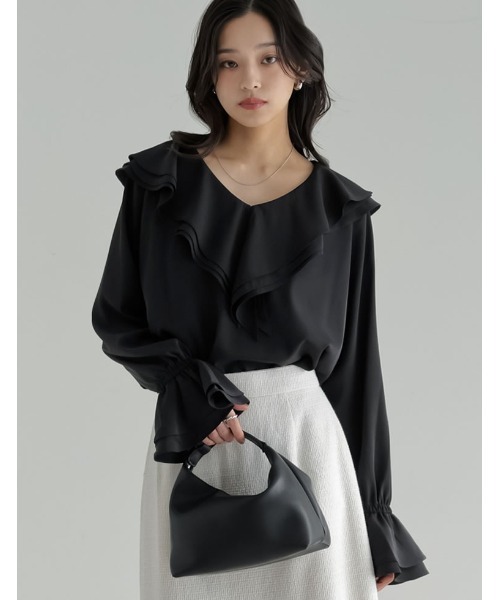 Re:EDIT（リエディ） ブラウス シャツ ビッグフリルカラーキャンディー