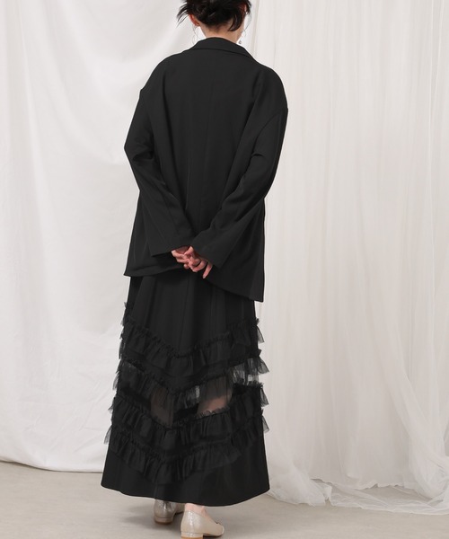 Kana ドレス 裾フリルキャミワンピース オーバーサイズジャケット 2点