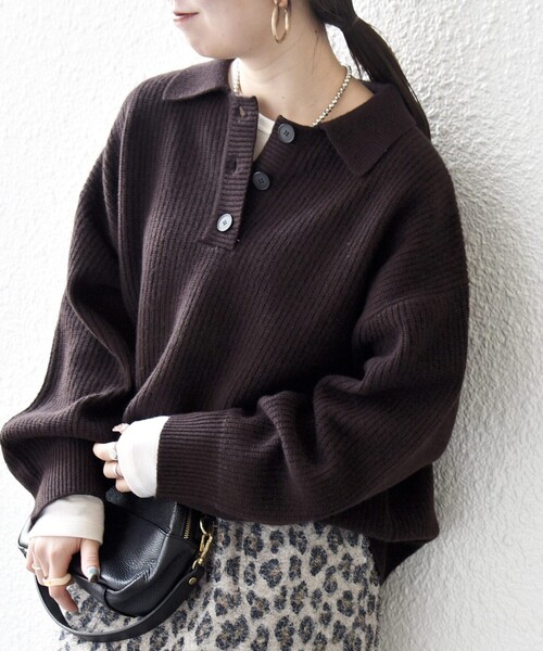 SHIPS any ニット セーター any:「手洗い可能」AQUA カシミヤ ミックス