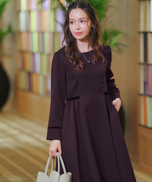 Tiaclasse ワンピース 「安田美沙子さん着用」ベロアラインフレア