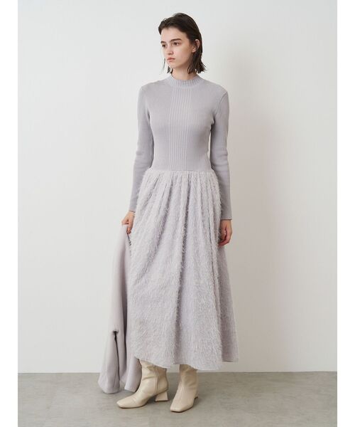 ELENDEEK（エレンディーク） ワンピース マテリアルドッキングニット