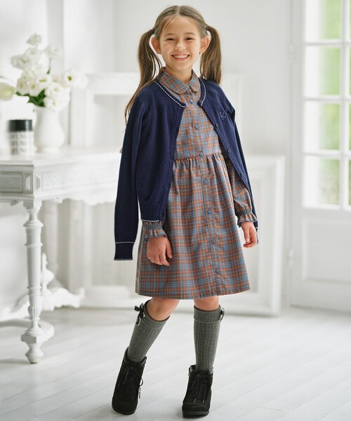 組曲（KUMIKYOKU） ワンピース 「110-140cm」リセチェックシャツ