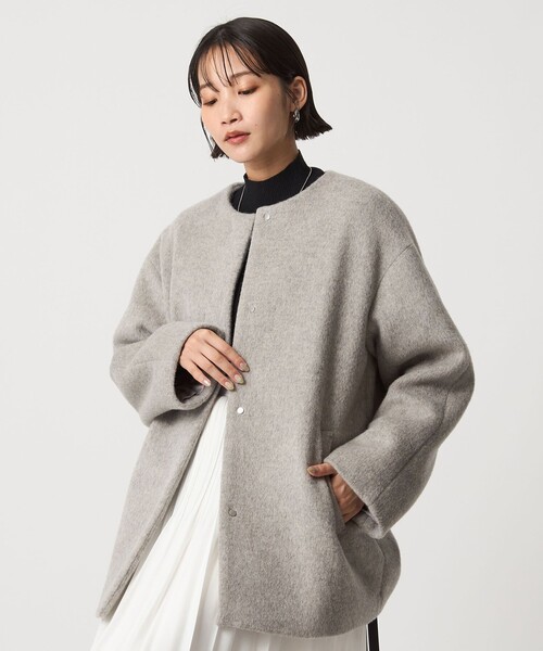 LAISSE PASSE（レッセパッセ） ノーカラーコート 38 ホワイト