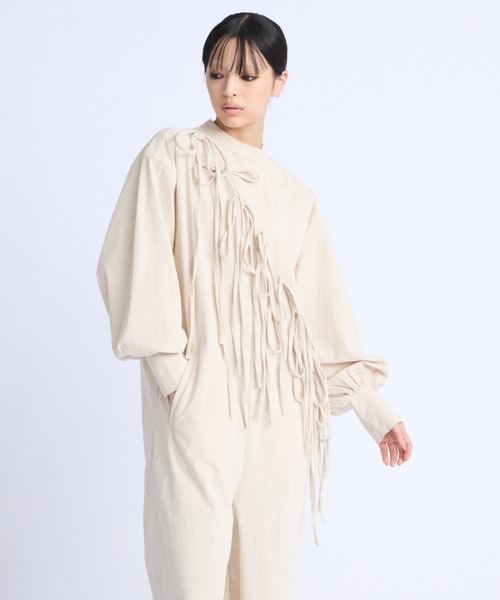 PERNA（ペルナ） オールインワン コーデュロイリボンオールインワン