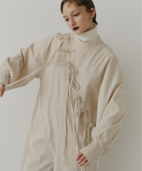 PERNA（ペルナ） オールインワン コーデュロイリボンオールインワン