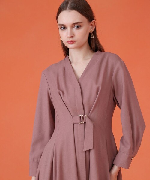 ANAYI（アナイ） ワンピース ウールジョーゼットフロントタック