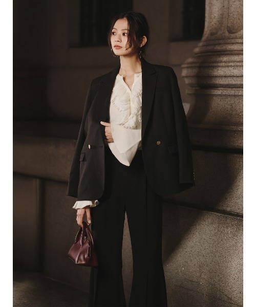 anuans（アニュアンス） ニット セーター カスケードフリルニット