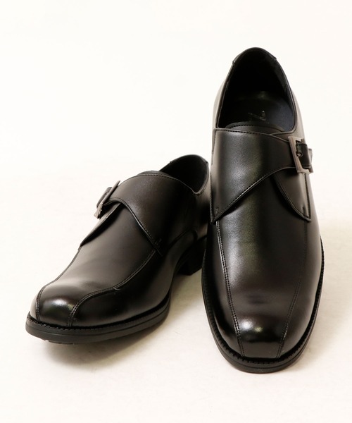 ZINC（ジンク） ビジネスシューズ 本革軽量モンクストラップシューズ