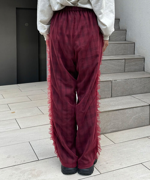 CIAOPANIC（チャオパニック） パンツ チュールレイヤードチェック