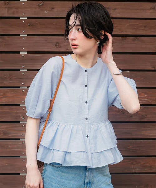 titivate（ティティベイト） ブラウス シャツ ペプラムショート