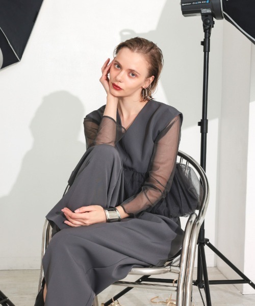 DONOBAN（ドノバン） ドレス 「ANDRESD」peplum tulle set up pants