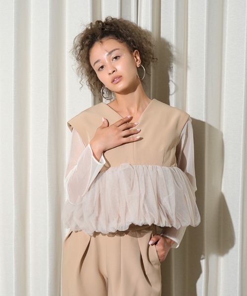 DONOBAN（ドノバン） ドレス 「ANDRESD」peplum tulle set up pants