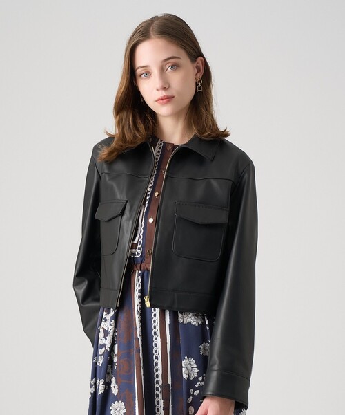 ANAYI（アナイ） レザージャケット ライダース ラムレザーステンカラー