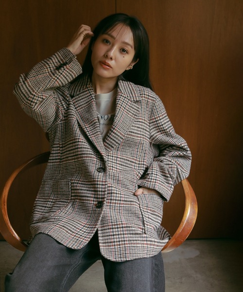ジャケット テーラードジャケット チェックジャケット レディース