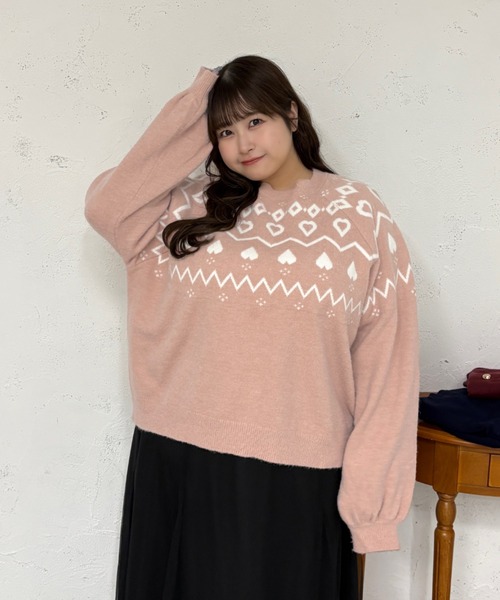 Louiosy（ルオシー） ニット セーター 「大きいサイズ」ハート