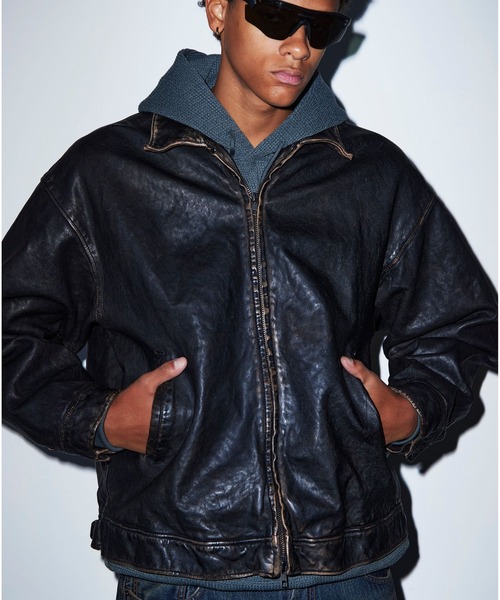 BEAMS（ビームス） ブルゾン アウター ワイドフィット ユーズド加工