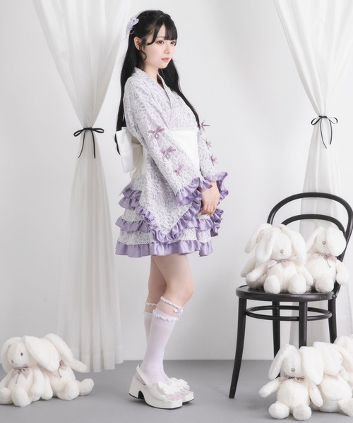 DearMyLove 浴衣 総レースリボン浴衣ドレス レディース : ZOZOTOWN