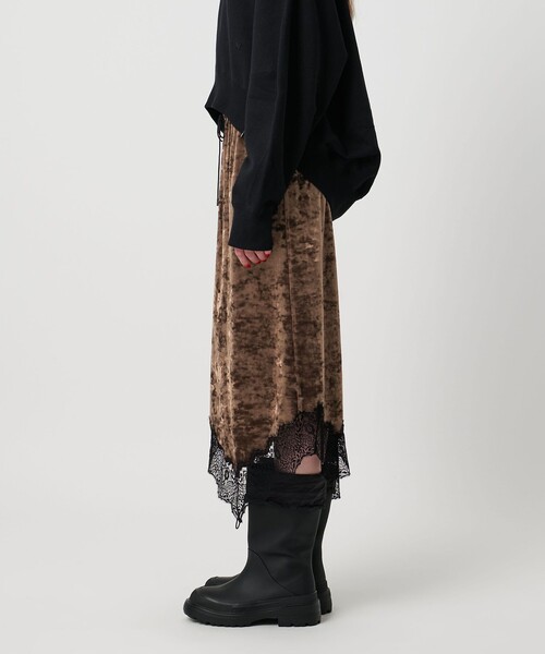 ASTRAET（アストラット） スカート 「ASTRAET」ベロア/レース イ