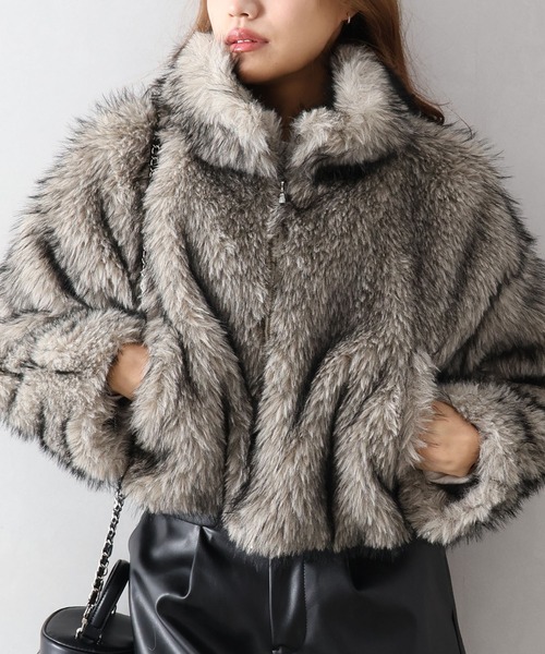 SpRay（スプレイ） ブルゾン アウター MIXファースタンドジップ